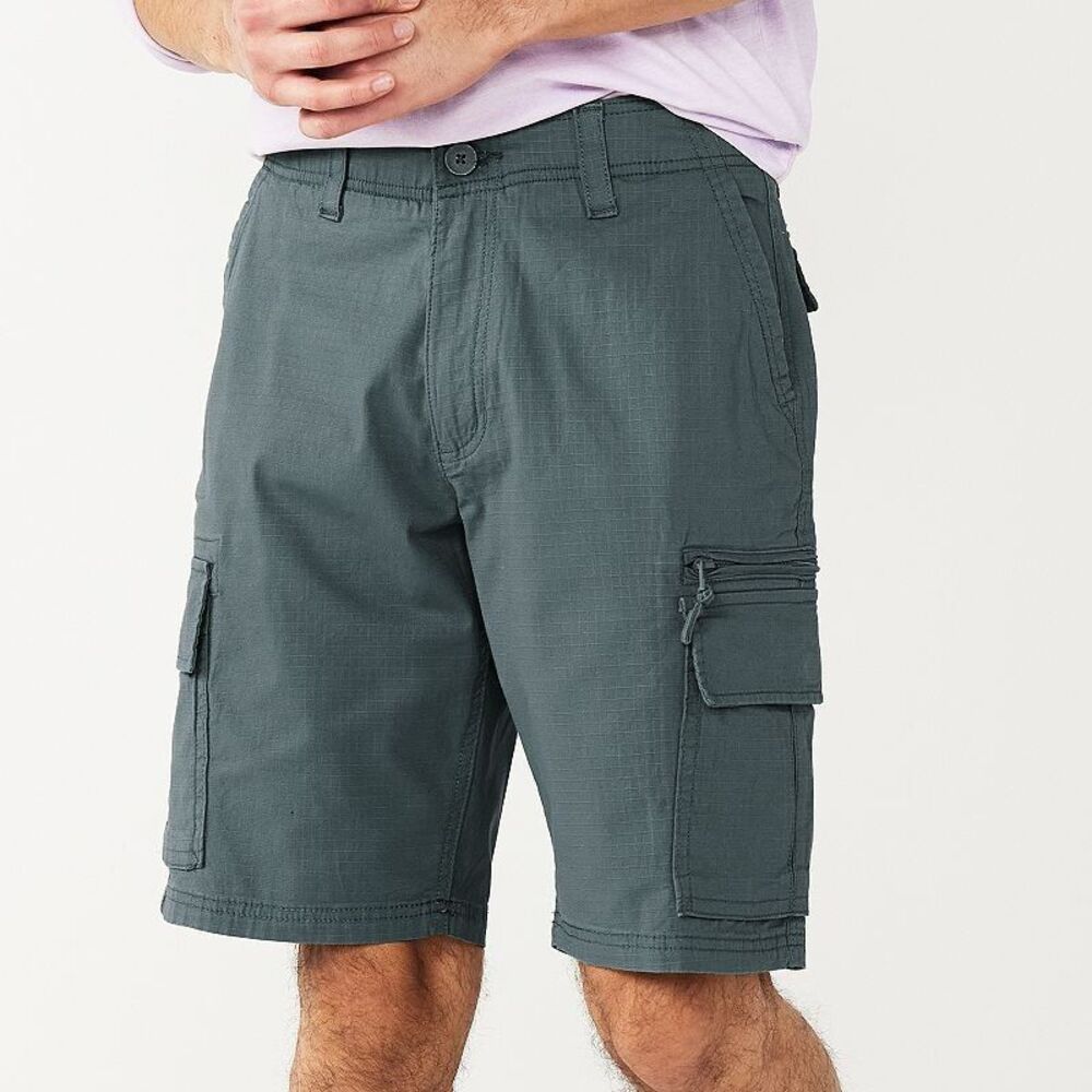 Sonoma Flexwear Ripstop Cargo Shorts Mens 29 Blue Cotton Stretch NEW